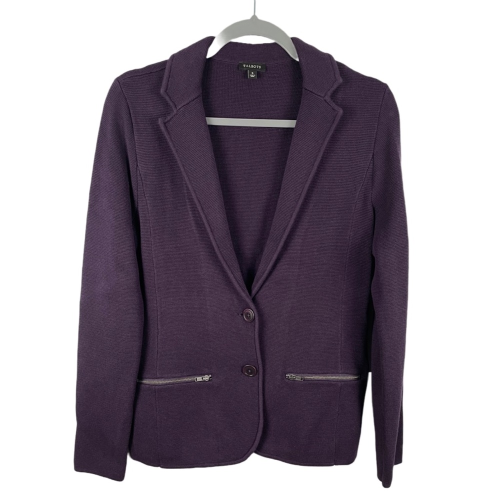 TALBOTS KNIT BLAZER | Deep Purple | Size Small